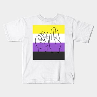 Sign language for Non-binary Kids T-Shirt